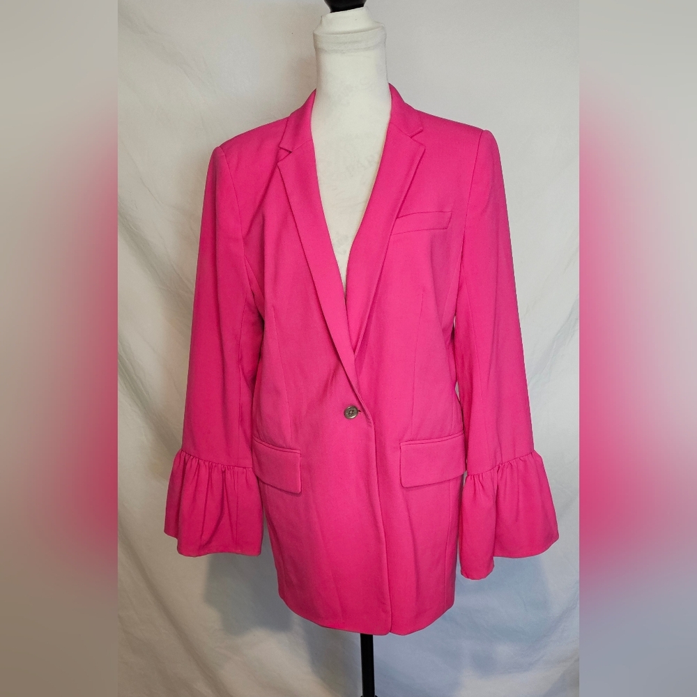 *EUC* Michael Kors Pink Dress Blazer with Ruffled Sleeves